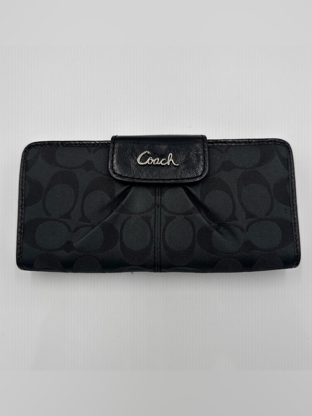 COACH Black Signature Canvas Ashley